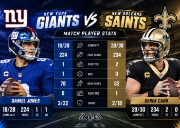 new york giants vs new orleans saints match player stats