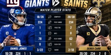 new york giants vs new orleans saints match player stats