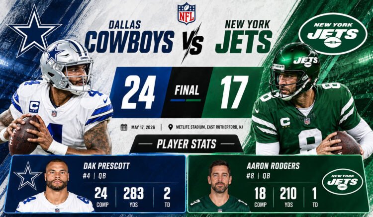 Dallas Cowboys vs New York Jets Match Player Stats